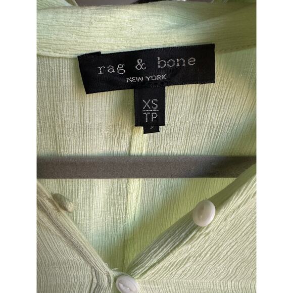 Rag & Bone Libby Tiered Seam Crinkle Midi Dress Lime Green XS - Picture 7 of 7